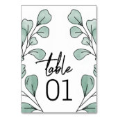 Eukalyptus Wedding Tischnummer (Vorderseite)