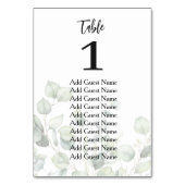 Eukalyptus Wedding Tischnummer Chart (Rückseite)