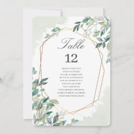 Eukalyptus Wedding Tischnummer Plan