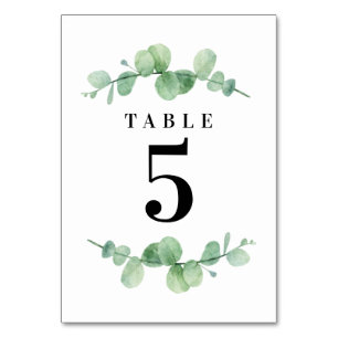 Eukalyptus Wedding Tischnummern Card