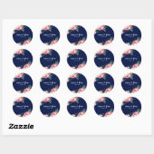 Eukalyptus Wedding Umschlag Aufkleber Sticker Navy (Blatt)