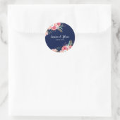 Eukalyptus Wedding Umschlag Aufkleber Sticker Navy (Tasche)