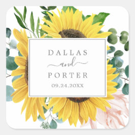 Eukalyptus Wedding Umschlag Aufklebers Quadratischer Aufkleber