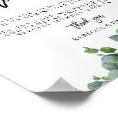 Eukalyptus Wedding Unplugged Zeremonie Poster (Ecke)