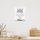 Eukalyptus Wedding Unplugged Zeremonie Poster (Küche)