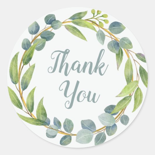 Eukalyptus Wedding Vielen Dank für Ihr Rundaufkleb Runder Aufkleber (Vorderseite)