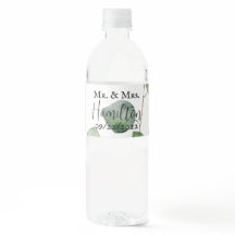 Eukalyptus Wedding Water Flasche Label
