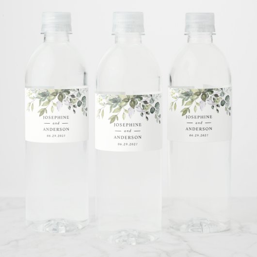 Eukalyptus Wedding Water Flasche Label Wasserflaschenetikett (Flaschen)