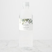 Eukalyptus Wedding Water Flasche Label Wasserflaschenetikett (Vorderseite)
