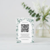 Eukalyptus Wedding Website Budget UAWG QR Code Begleitkarte (Stehend Vorderseite)