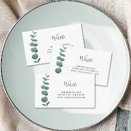 Eukalyptus Wedding Website Einschließungskarte Visitenkarte