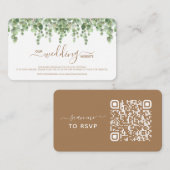 Eukalyptus Wedding Website QR Code RSVP Karte (Vorne/Hinten)