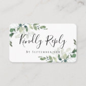 Eukalyptus Wedding Website QR Code RSVP Karte (Vorderseite)