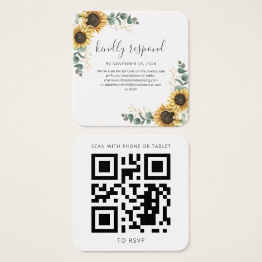 Eukalyptus Wedding Website QR Code UAWG (Vorne & Hinten)