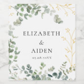 Eukalyptus Wedding Weinetikett (Einzelnes Label)