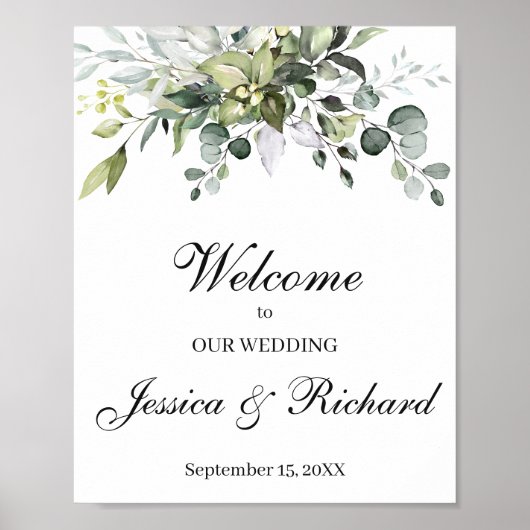 Eukalyptus Wedding Welcome Poster-Zeichen Poster (Vorne)