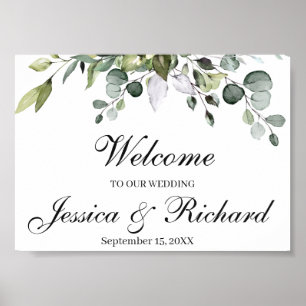Eukalyptus Wedding Welcome Poster-Zeichen Poster