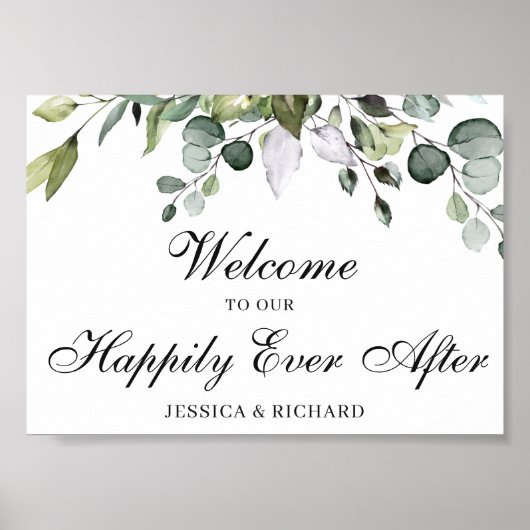 Eukalyptus Wedding Welcome Poster-Zeichen Poster (Vorne)