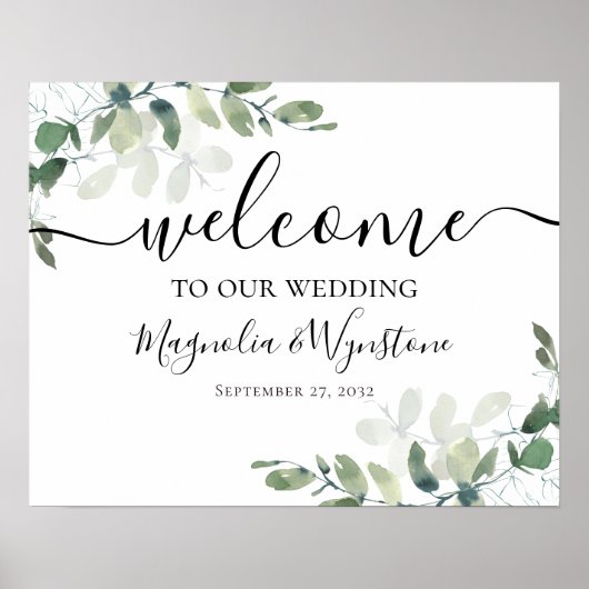 Eukalyptus Wedding Welcome Sign Poster (Vorne)