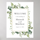 Eukalyptus Wedding Welcome Sign Poster (Vorne)