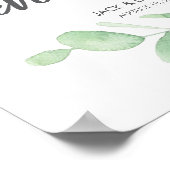Eukalyptus Wedding Welcome Sign Poster (Ecke)