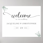 Eukalyptus Wedding Welcome Sign Poster (Vorne)