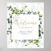 Eukalyptus Wedding Welcome Signs Poster (Vorne)