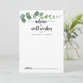 Eukalyptus Wedding Well Hinweiskarte (Stehend Vorderseite)