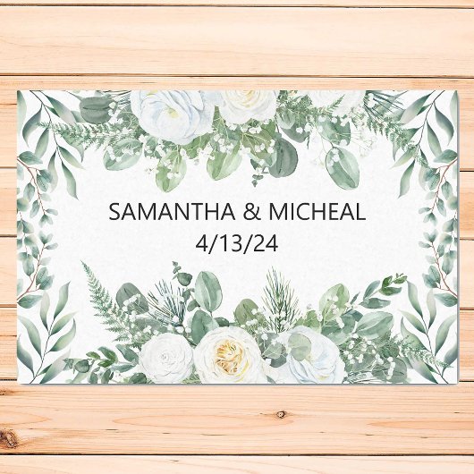 Eukalyptus Wedding White Floral Watercolor Seidenpapier