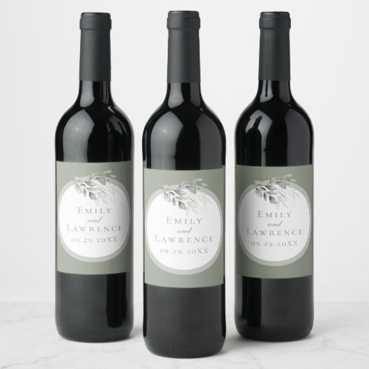 Eukalyptus Wedding Wine Bottle Label Weinetikett (Flaschen)