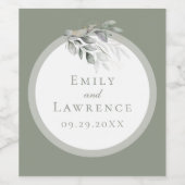 Eukalyptus Wedding Wine Bottle Label Weinetikett (Einzelnes Label)