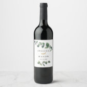 Eukalyptus Wedding Wine Labels Weinetikett (Vorderseite)