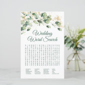 Eukalyptus Wedding Word Search Showspiel (Stehend Vorderseite)