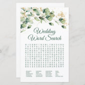 Eukalyptus Wedding Word Search Showspiel (Vorne/Hinten)