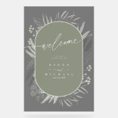 Eukalyptus Wedding Wreath Welcome Grn ID901 Acrylschild (Vorderseite)