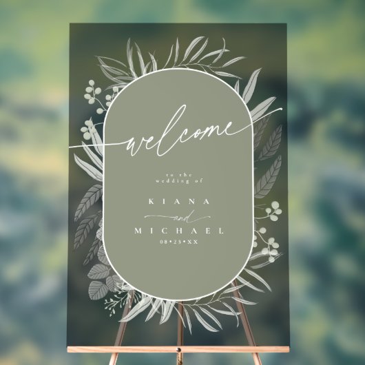 Eukalyptus Wedding Wreath Welcome Grn ID901 Acrylschild (Neutral)