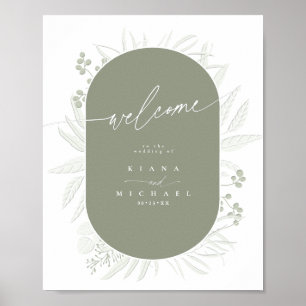 Eukalyptus Wedding Wreath Welcome Grn ID901 Poster
