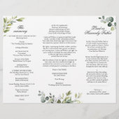 Eukalyptus Wedding Zeremony Program (Rückseite)