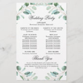 Eukalyptus Wedding Zeremony Program (Rückseite)