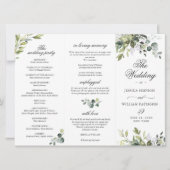 Eukalyptus Wedding Zeremony Program Einladung (Vorderseite)