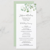 Eukalyptus Wedding Zeremony Program Foliage Menükarte (Vorne/Hinten)