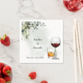 Eukalyptus-Wein- & Bourbon-Hochzeit Serviette (Beispiel)