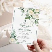 Eukalyptus Weiße Blume Bestätigung Einladung