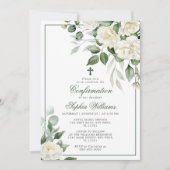 Eukalyptus Weiße Blume Bestätigung Einladung (Vorderseite)