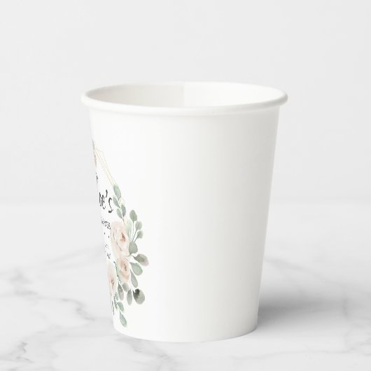 Eukalyptus Weißes Brautparty Pappbecher (Links)