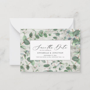 Eukalyptus-Weißholz Save the Date Mitteilungskarte