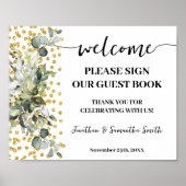 Eukalyptus Welcome Sign Unser Gästebuch (Vorne)