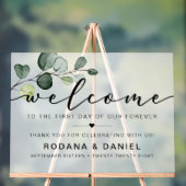 Eukalyptus Welcome Wedding Acrylschild (Neutral)
