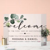 Eukalyptus Welcome Wedding Acrylschild (Hochzeit)