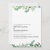 Eukalyptus, wenn wir Sie mit einer verspäteten Hoc Einladung (Rückseite)